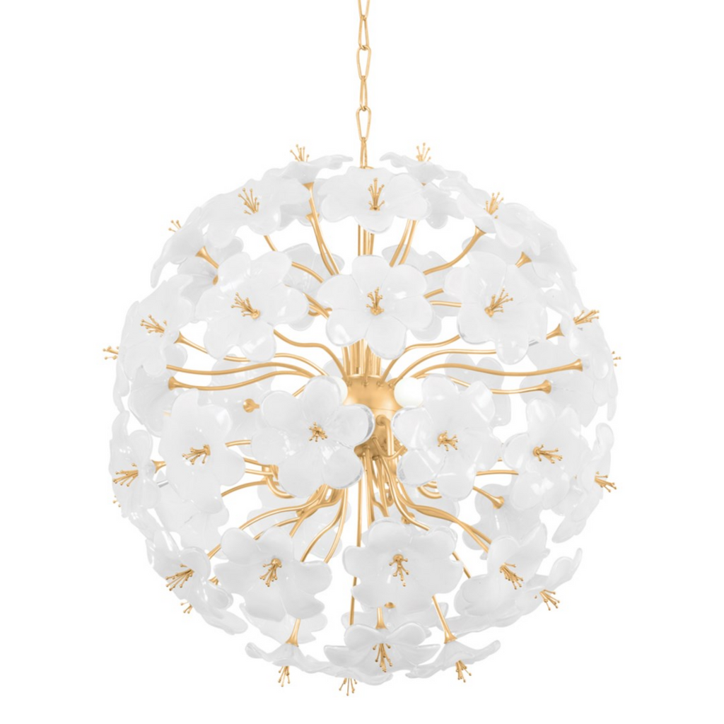 Hygea Sphere of Glass Flowers Pendant Light - The Well Appointed House