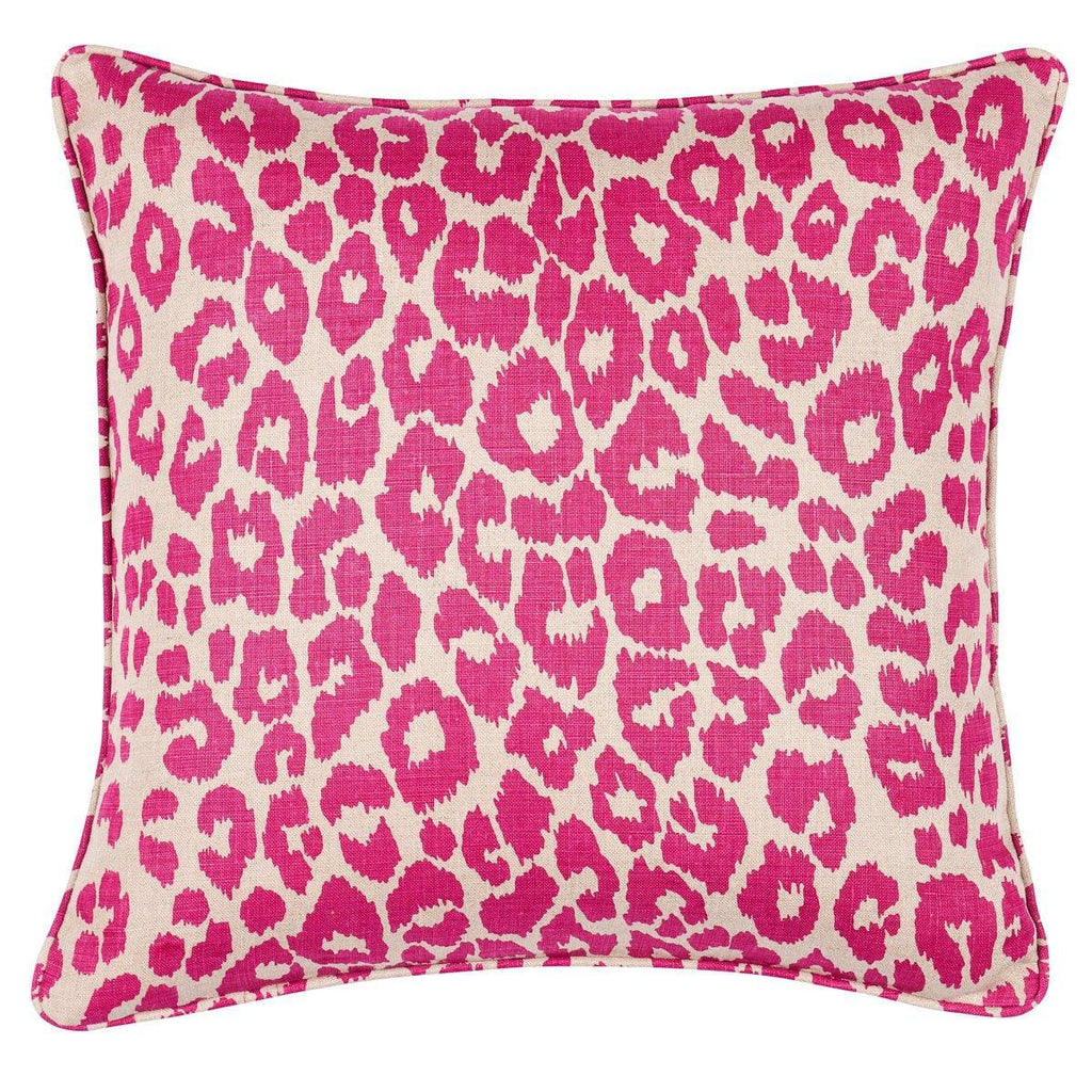 Iconic Leopard 20" Throw Pillow in Fuchsia and Natural - Pillows - The Well Appointed House