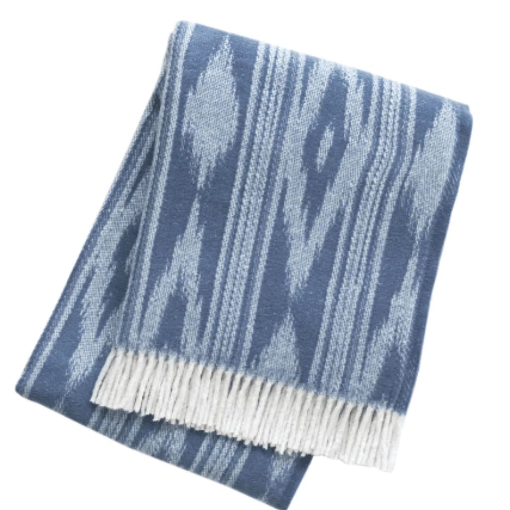 Ikat Throw with Stripes - 55" x 70" - Throw Blankets - The Well Appointed House