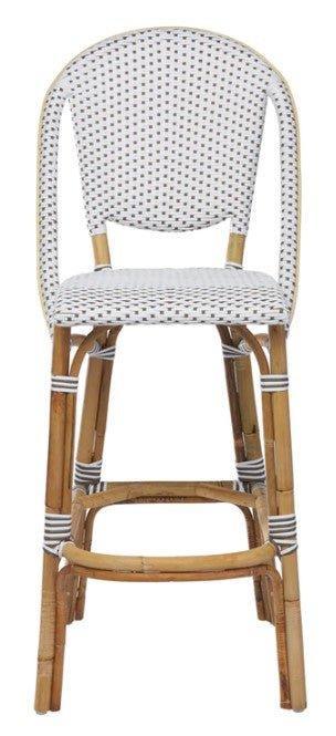 Indoor-Outdoor Bistro Style Rattan Bar Stool - Available in Two Colors - Bar & Counter Stools - The Well Appointed House