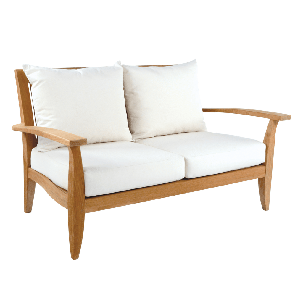 Ipanema Outdoor Teak Settee with Cushions - Outdoor Sofas & Sectionals - The Well Appointed House