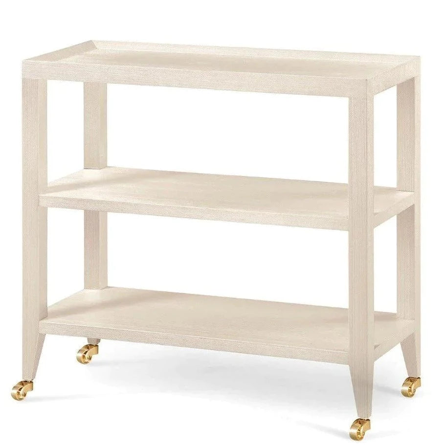 Isadora Console Table in Canvas Cream Lacquered Grasscloth - Sideboards & Consoles - The Well Appointed House