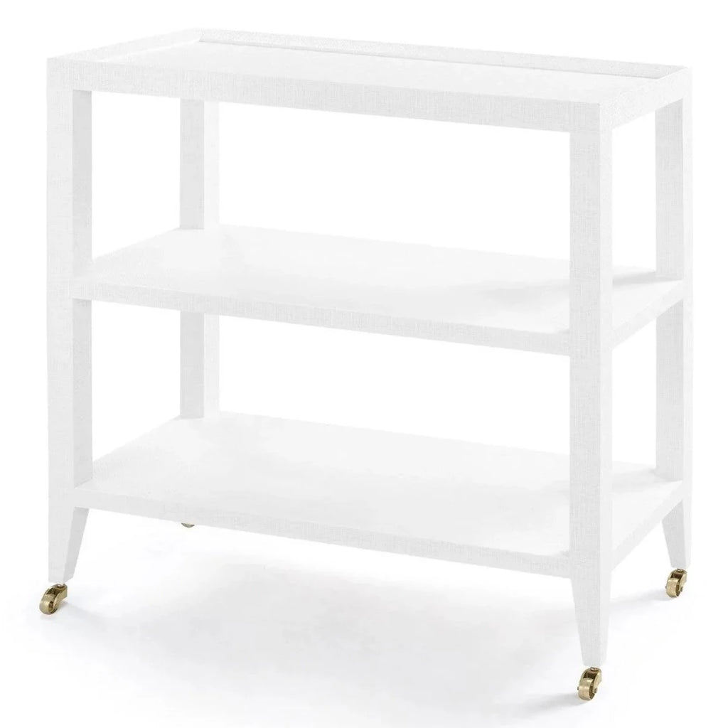 Isadora Console Table in Chiffon White Lacquered Grasscloth - Sideboards & Consoles - The Well Appointed House