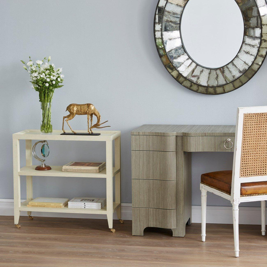 Isadora Console Table in Chiffon White Lacquered Grasscloth - Sideboards & Consoles - The Well Appointed House
