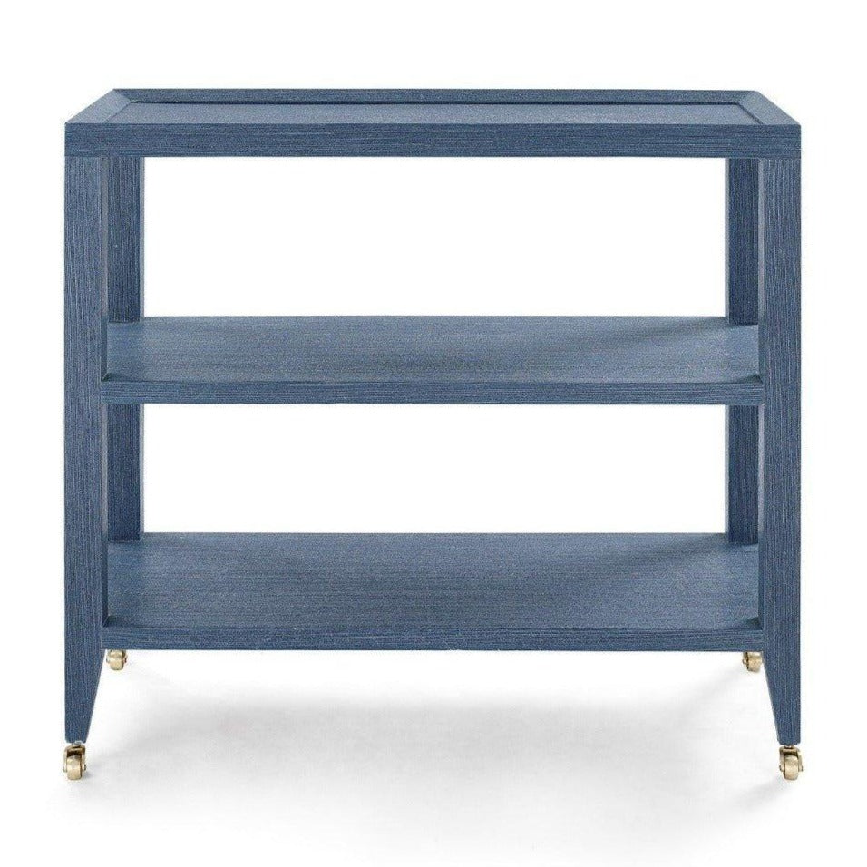 Isadora Console Table in Navy Blue with Brass Wheels - Sideboards & Consoles - The Well Appointed House
