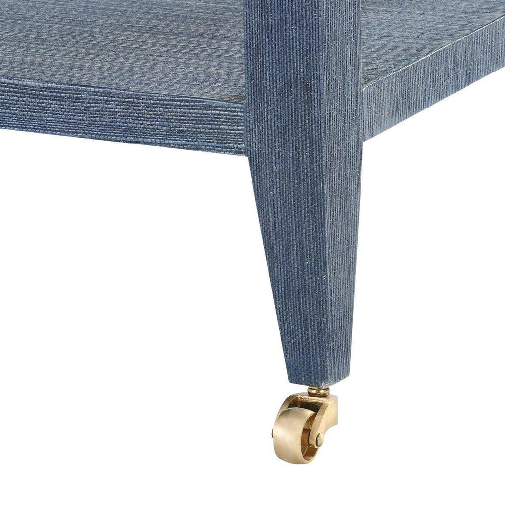 Isadora Console Table in Navy Blue with Brass Wheels - Sideboards & Consoles - The Well Appointed House