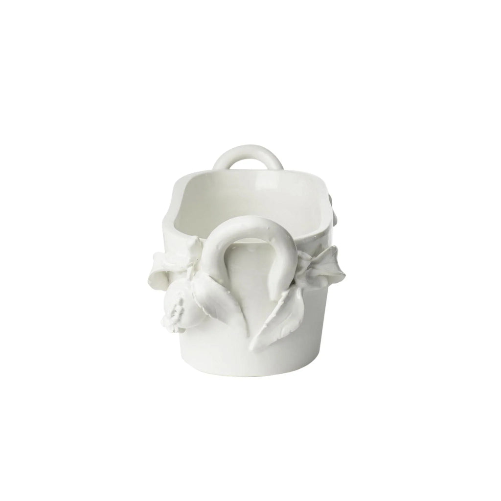 Italian White Ceramic Pomegranate Centerpiece Bowl - Trays & Serveware - The Well Appointed House