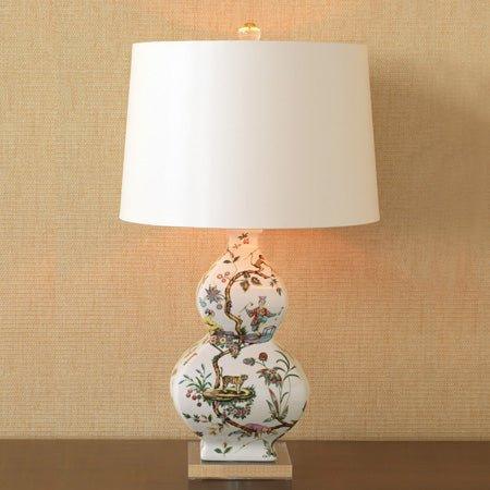 Ivory Chinoise Exotique Square Gourd Porcelain Table Lamp - Table Lamps - The Well Appointed House