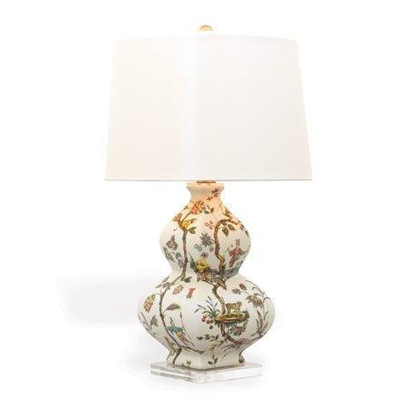 Ivory Chinoise Exotique Square Gourd Porcelain Table Lamp - Table Lamps - The Well Appointed House