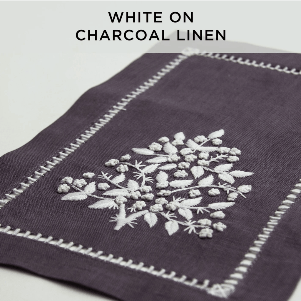 Jardin Classic Embroidered Linen Table Runner - Tablecloths - The Well Appointed House