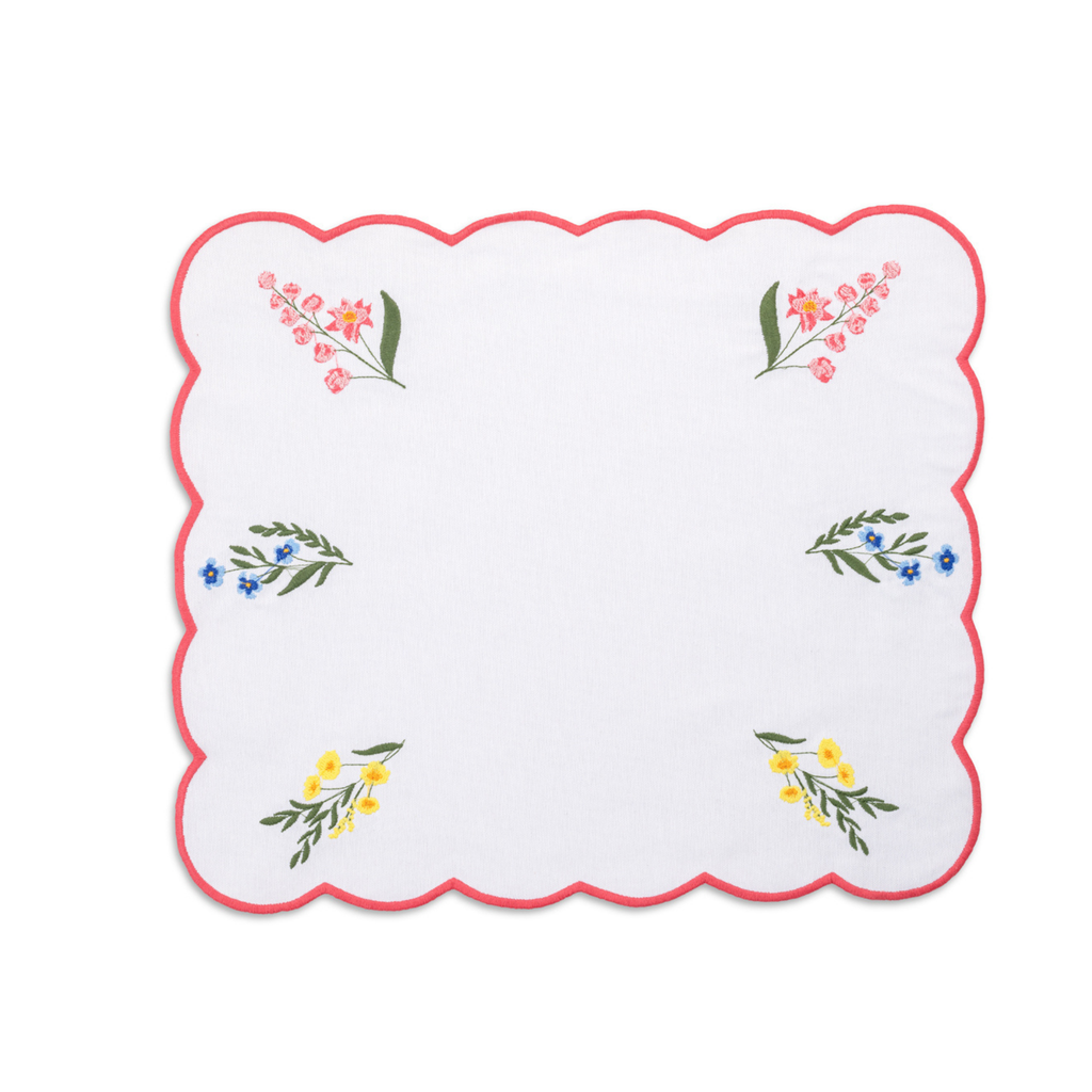 Jardin Embroidered Placemat and Napkin Set - The Well Appointed House