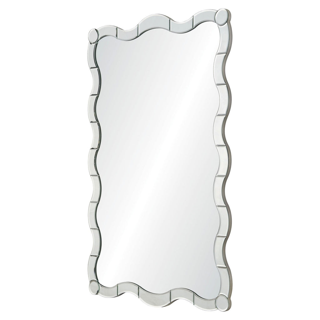 Jamie Drake Silver Leaf Framed Curvy Rectangular Wall Mirror - Wall Mirrors - The Well Appointed House