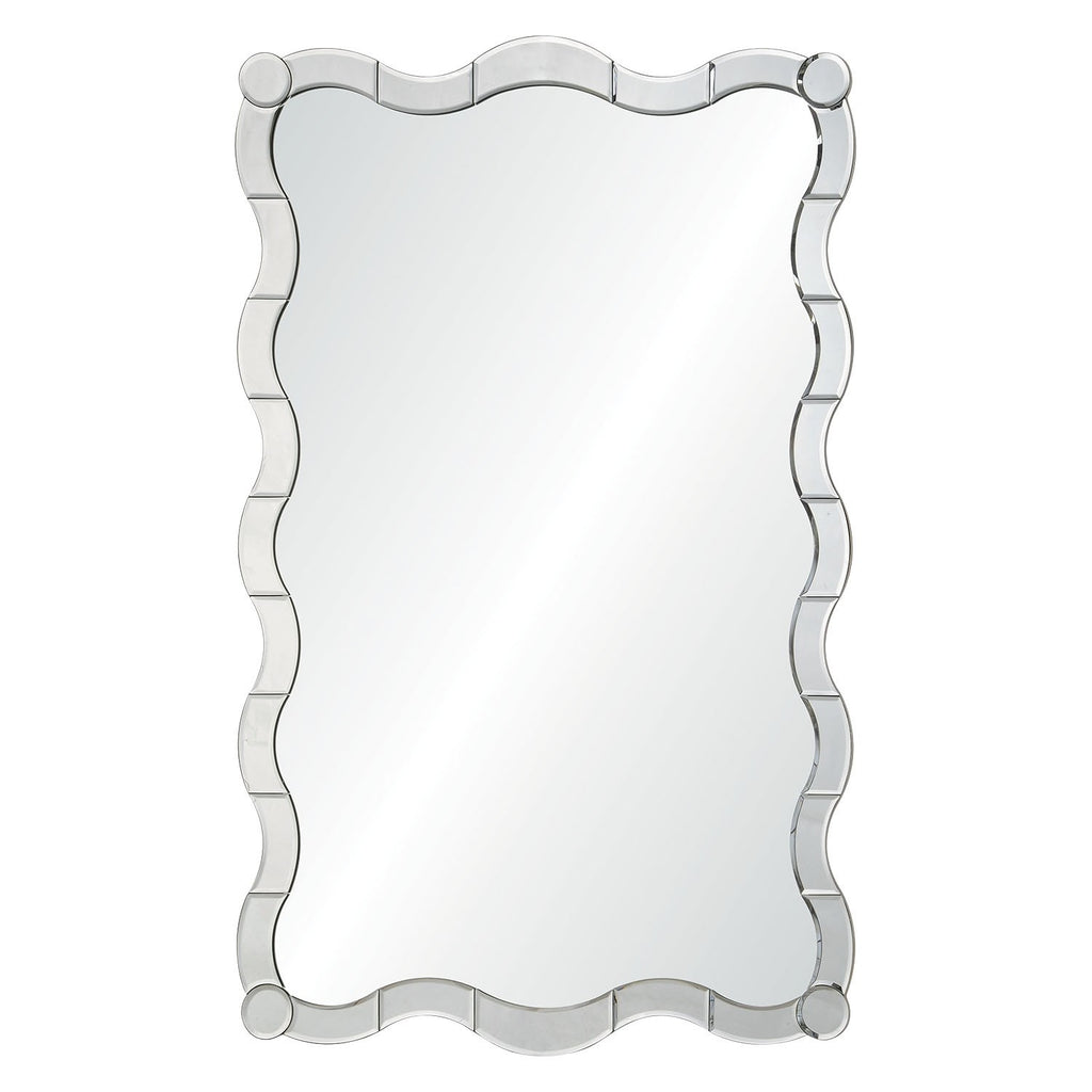 Jamie Drake Silver Leaf Framed Curvy Rectangular Wall Mirror - Wall Mirrors - The Well Appointed House