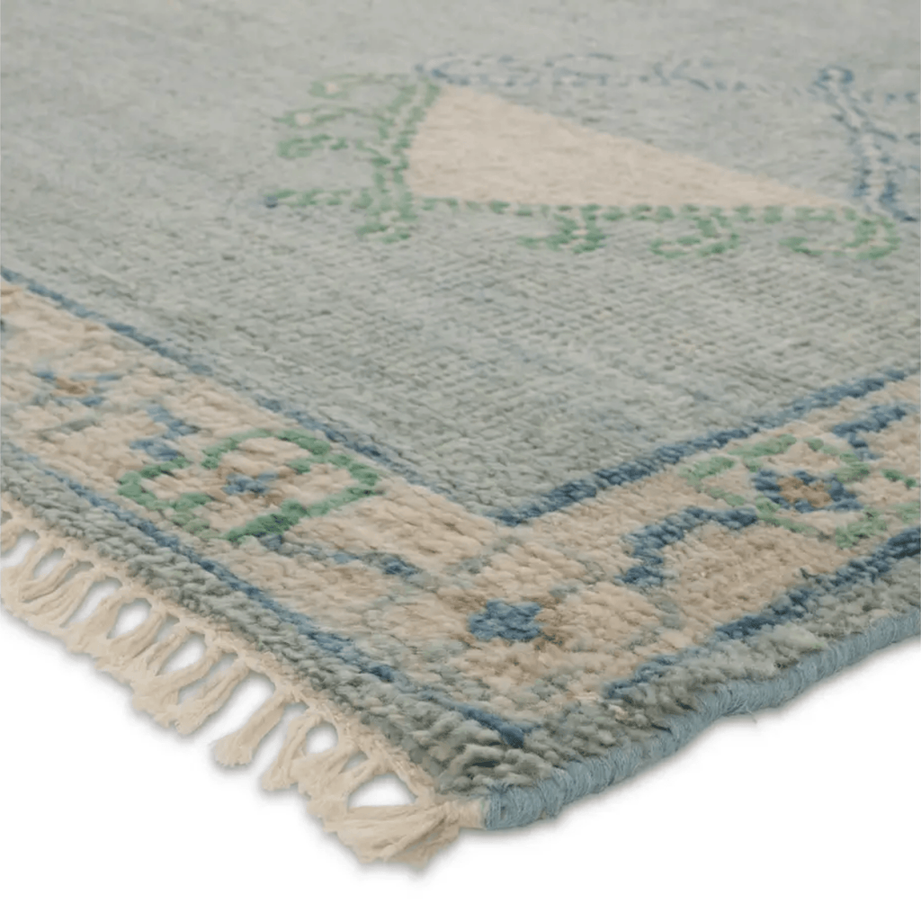 Jinsen Blue, Green & Tan Hand Knotted Wool Area Rug - Available in a Variety of Sizes - Rugs - The Well Appointed House