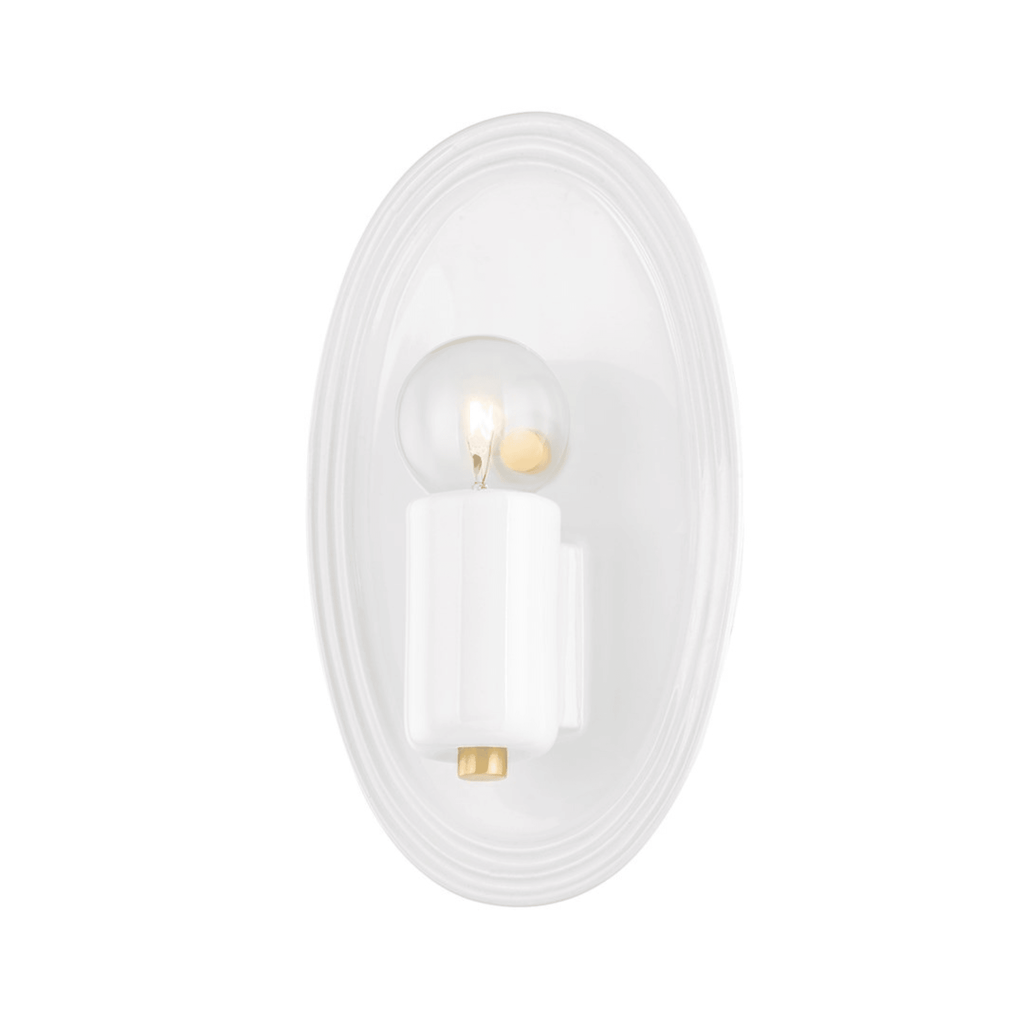 Joyce Glossy White Wall Sconce - Sconces - The Well Appointed House