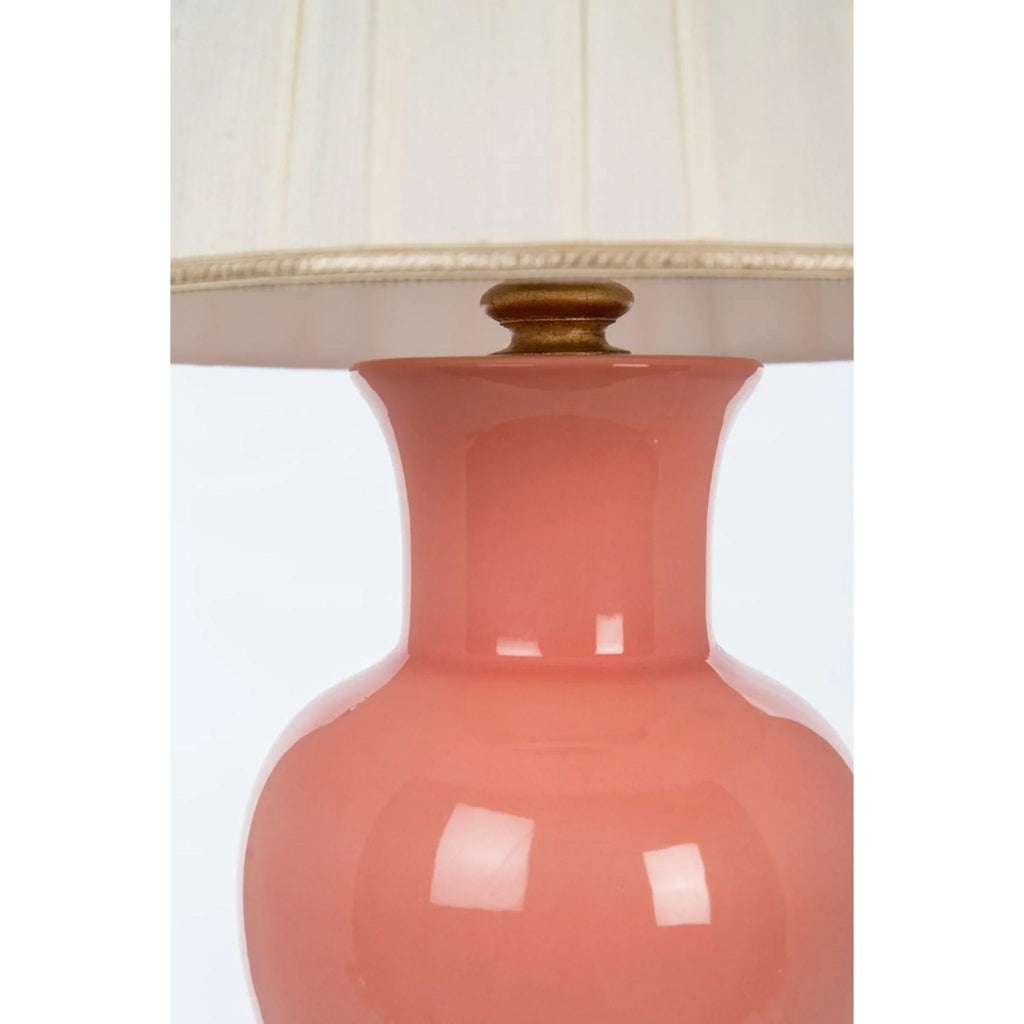 Juliette Coral Couture Table Lamp with Gold Leaf Base - Table Lamps - The Well Appointed House