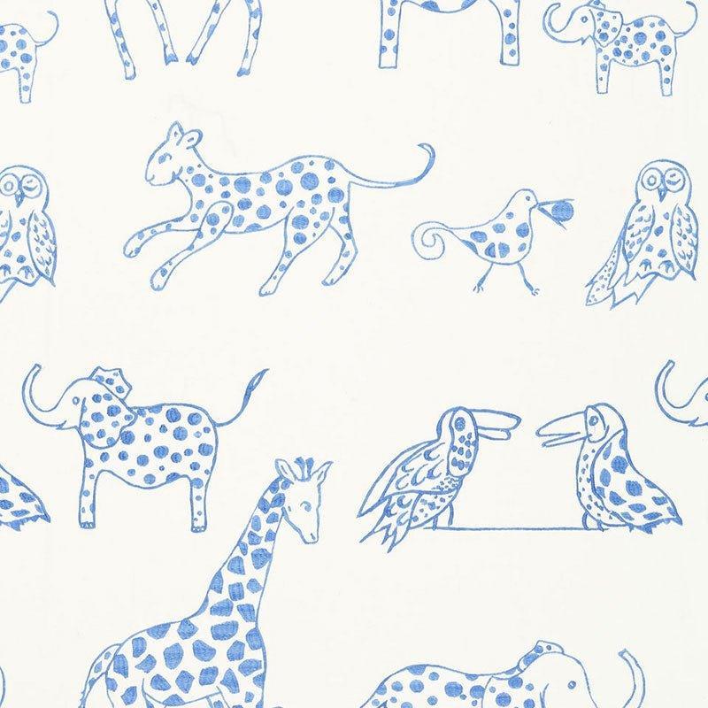 Jungle Animal Kids Fabric in Sky - Fabric - The Well Appointed House