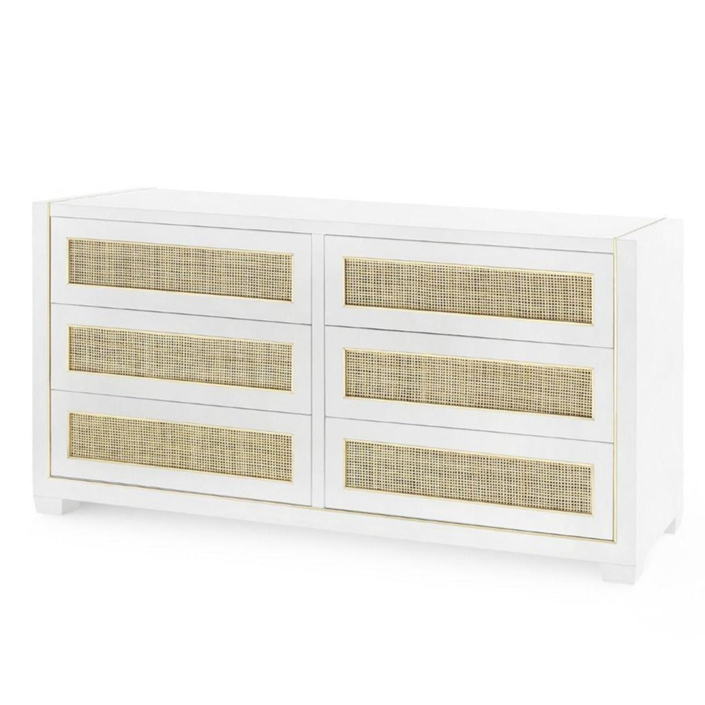 Karen 6-Drawer Extra Large Cabinet in Vanilla Lacquer - Dressers & Armoires - The Well Appointed House