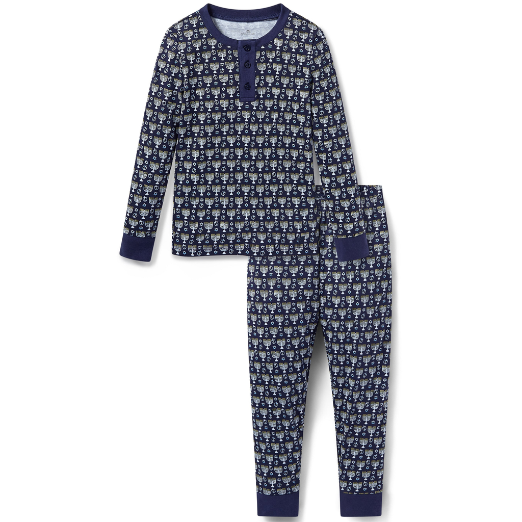 Kid's Pima Snug Fit Pajama Set in Festival of Lights - The Well Appointed House 