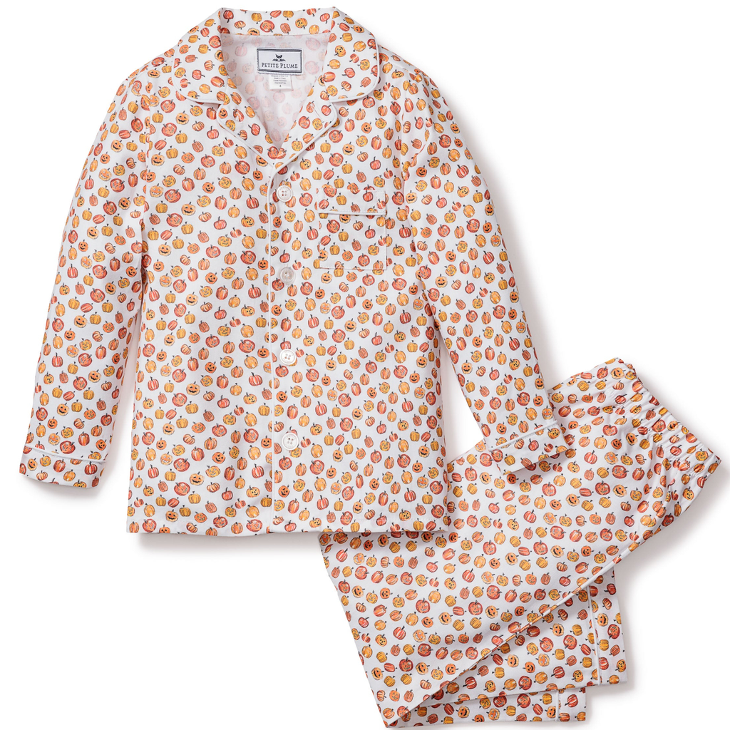 Kid's Twill Pajama Set in Pumpkin Patch - The Well Appointed House 