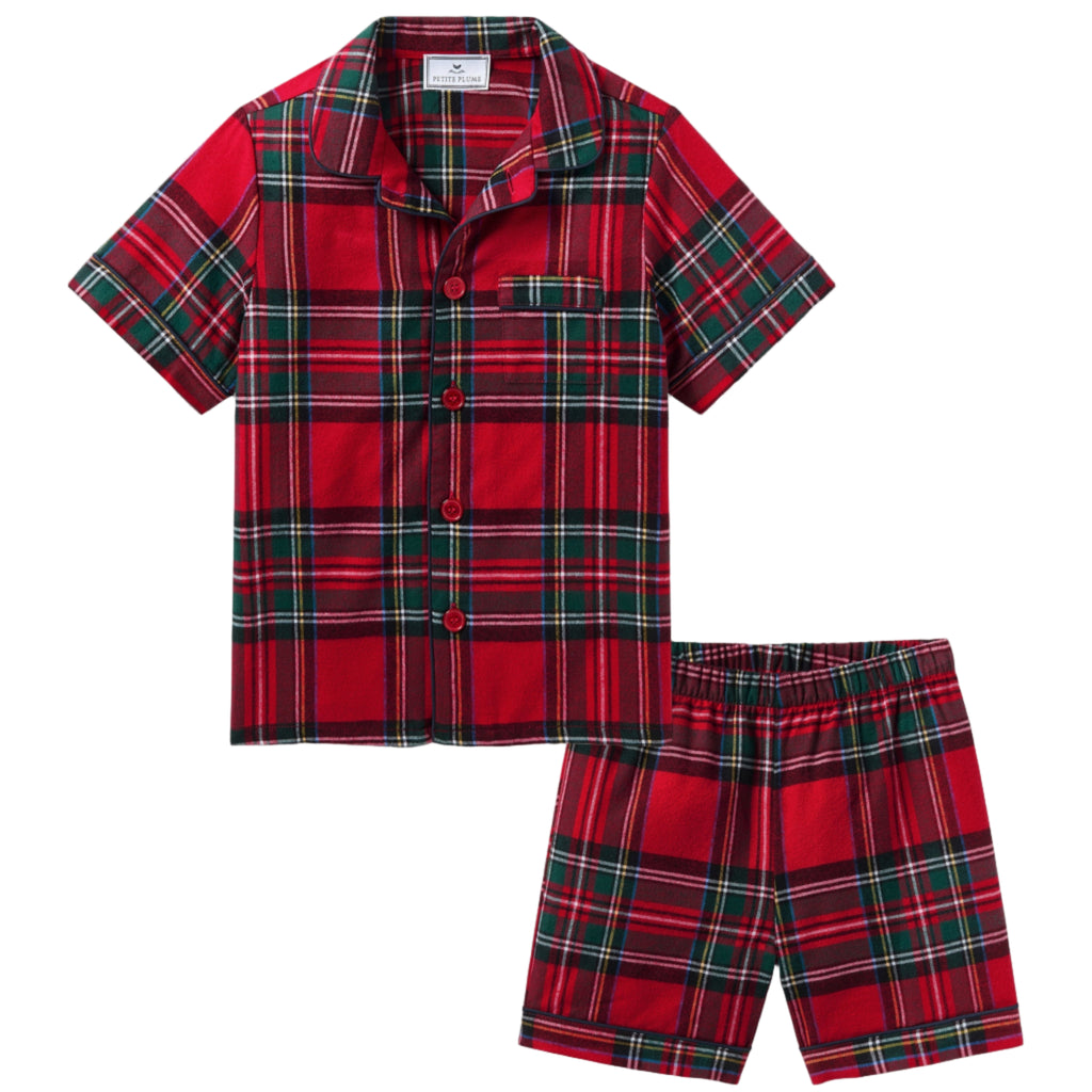 Kid's Brushed Twill Short Set in Imperial Tartan - The Well Appointed House 