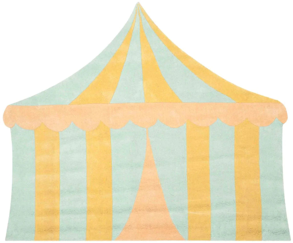 Kids Circus Tent Rug in Sea Foam and Yellow - Little Loves Rugs - The Well Appointed House