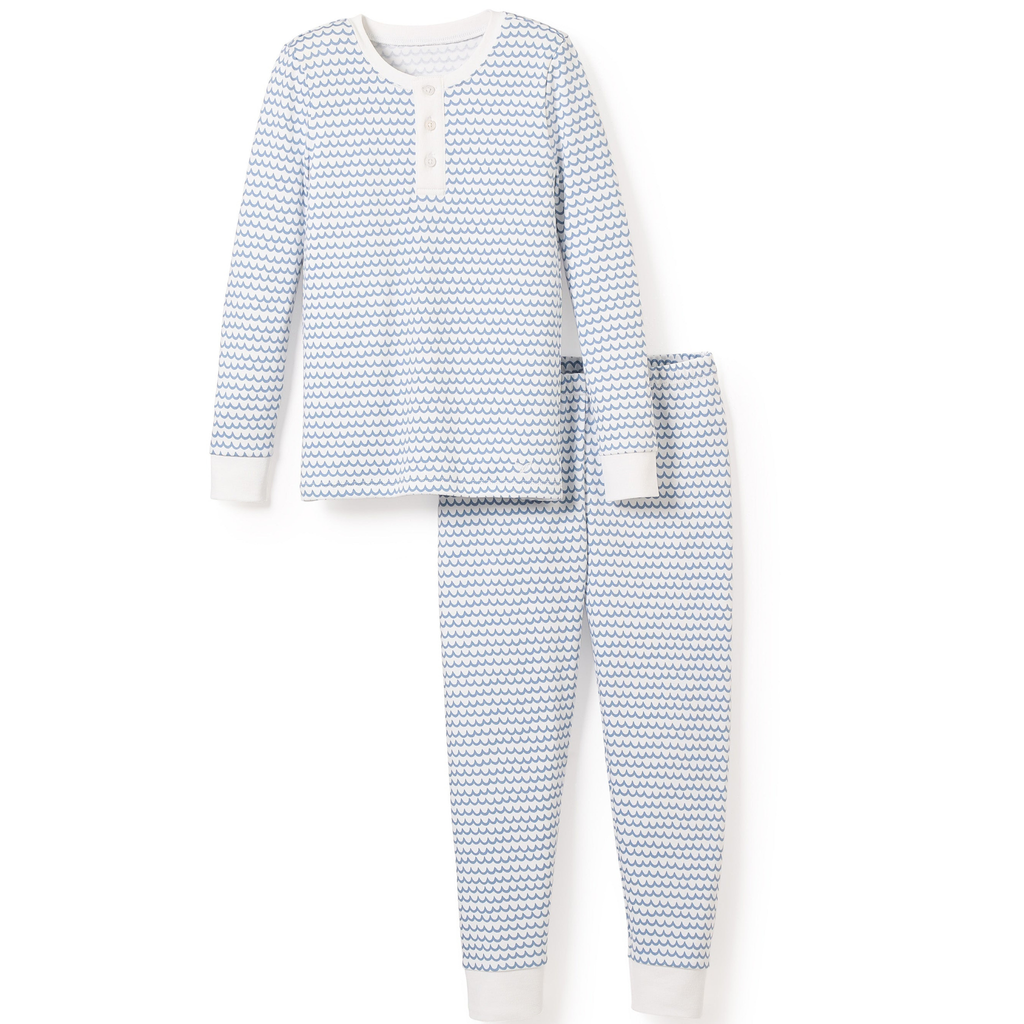 Kid's Pima Snug Fit Pajama Set in La Mer - The Well Appointed House 