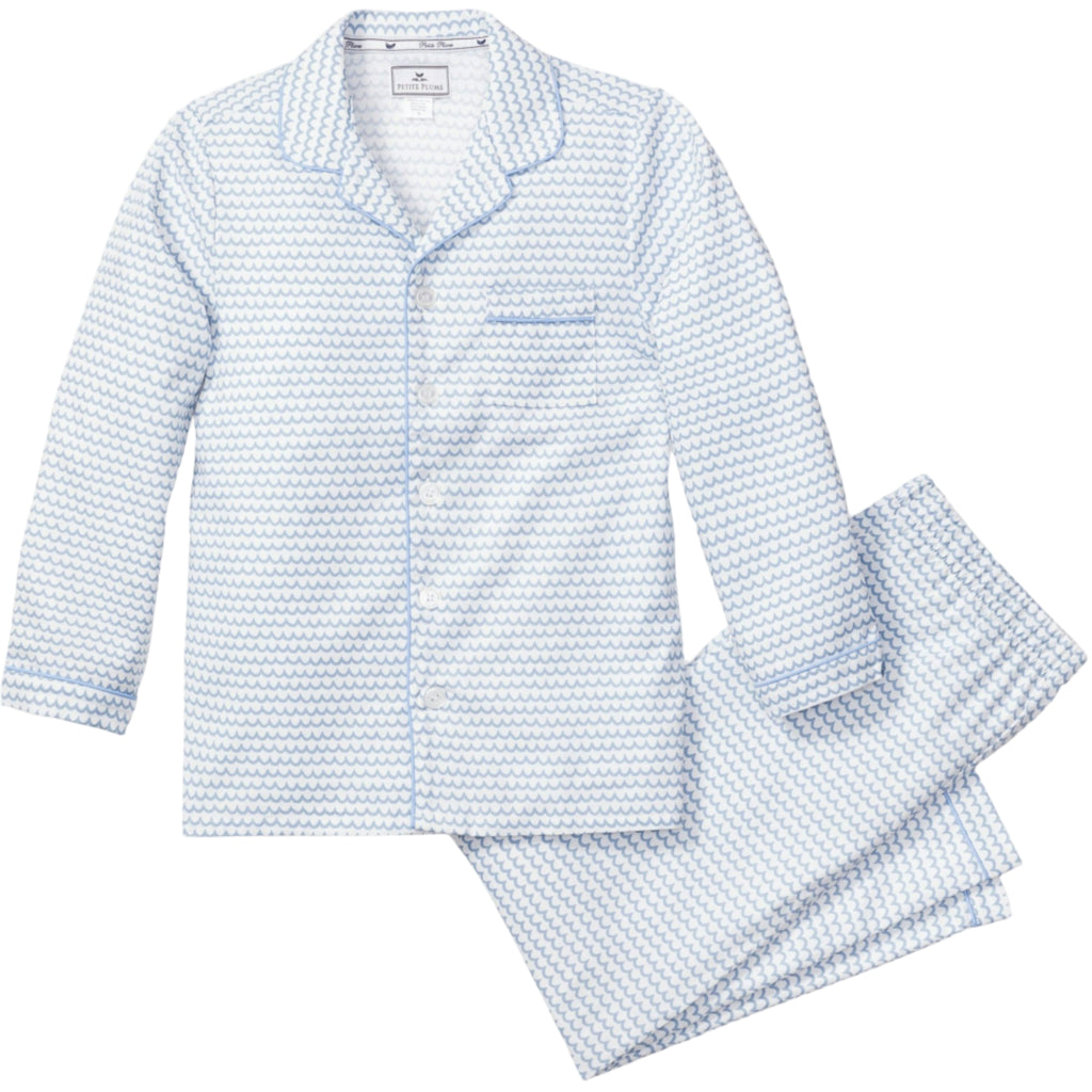 Kid's Twill Pajama Set in La Mer - The Well Appointed House 