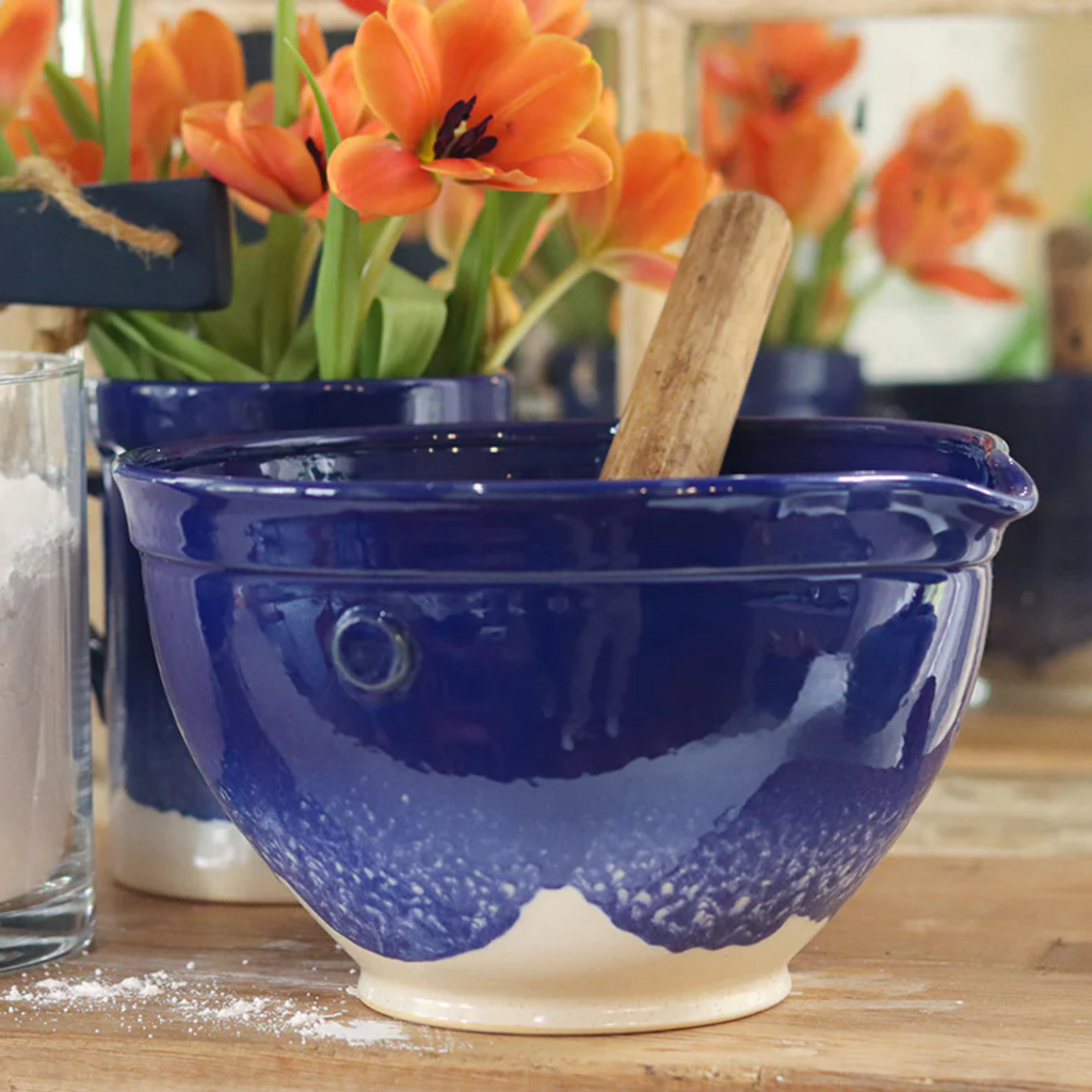 Dark Blue Glazed Handthrown Mixing Bowl -The Well Appointed House