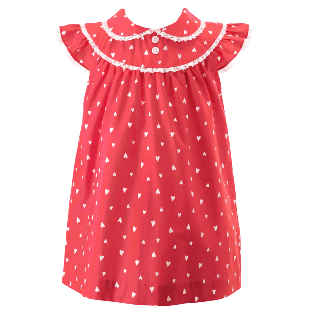 Lace Trim Heart Dress for Girls - Little Loves Girl Clothing - The Well Appointed House
