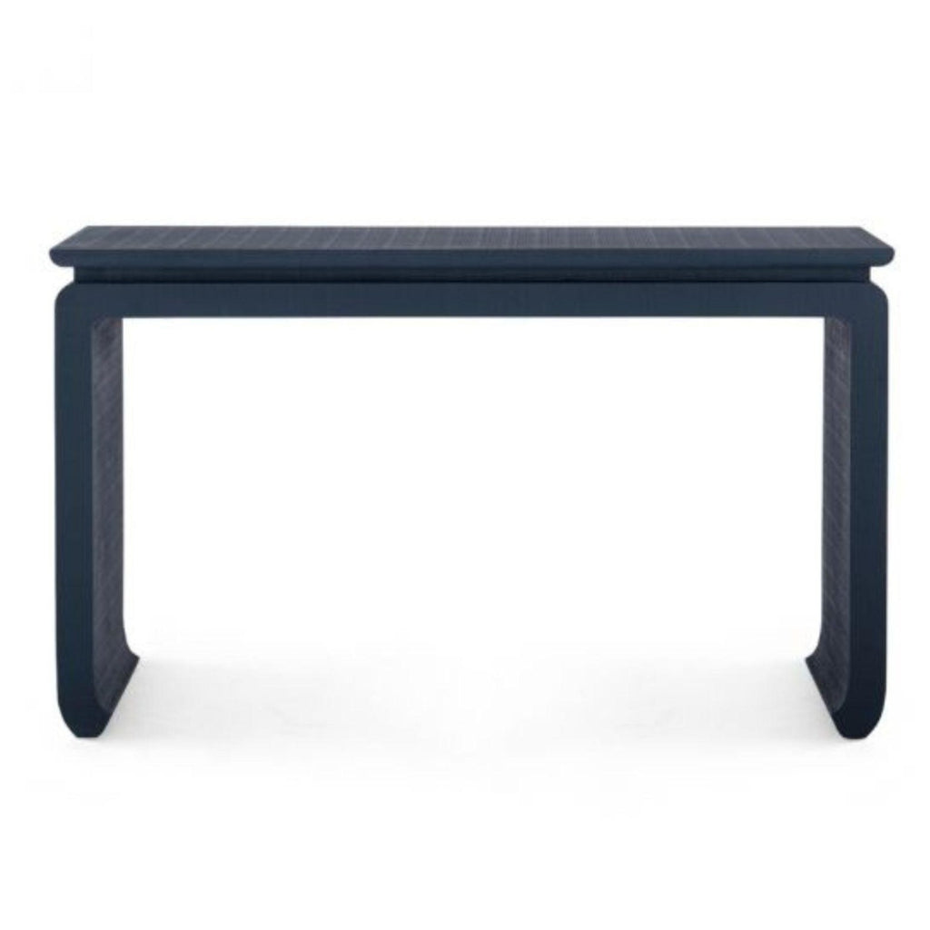 Lacquered Heavy Linen Elina Console Table - Consoles - The Well Appointed House