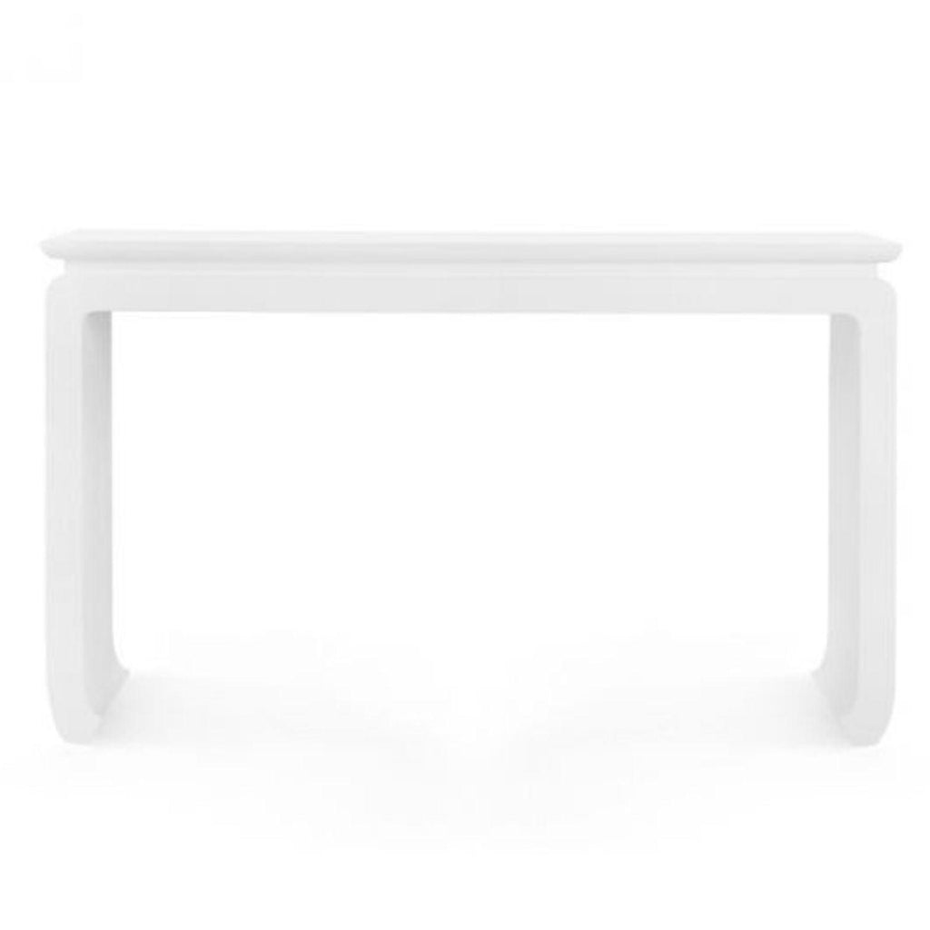 Lacquered Heavy Linen Elina Console Table - Consoles - The Well Appointed House