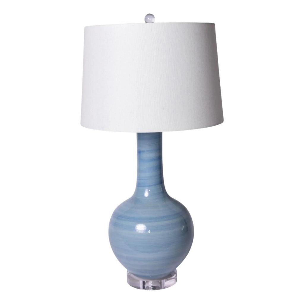 Lake Blue Porcelain Globular Vase Table Lamp - Table Lamps - The Well Appointed House