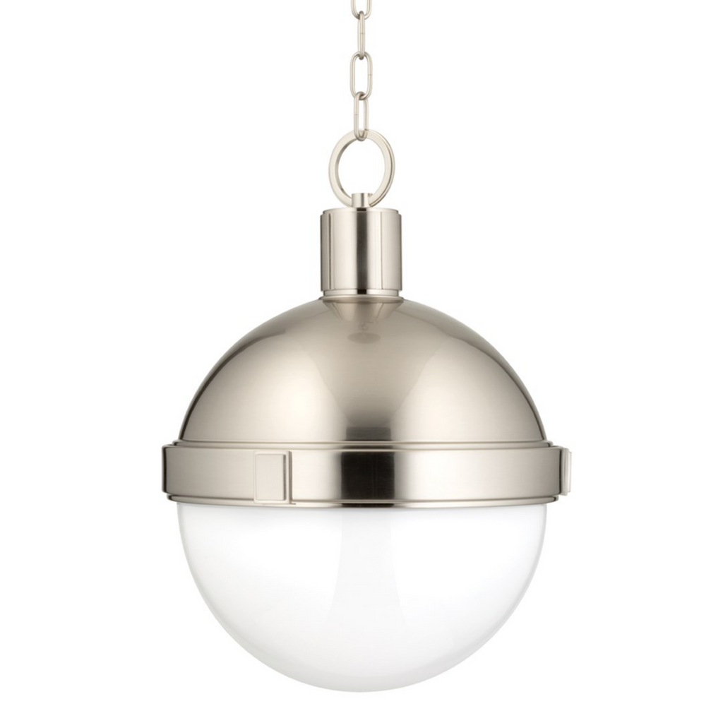 Satin Nickel Lambert Sphere Pendant Light - Available in Three Sizes ...
