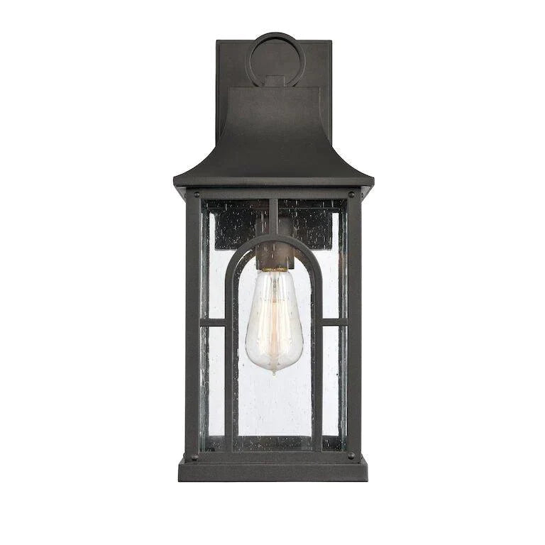 Lantern Style Textured Black Outdoor Light - Outdoor Lighting - The Well Appointed House