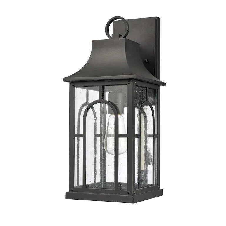 Lantern Style Textured Black Outdoor Light - Outdoor Lighting - The Well Appointed House
