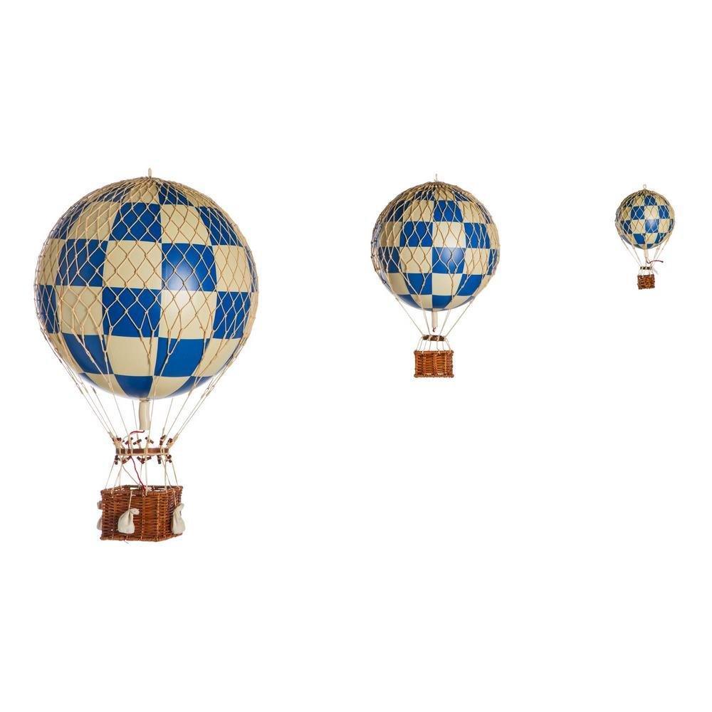 Large Blue & Gold Checked Hot Air Balloon Model - Little Loves Decor - The Well Appointed House
