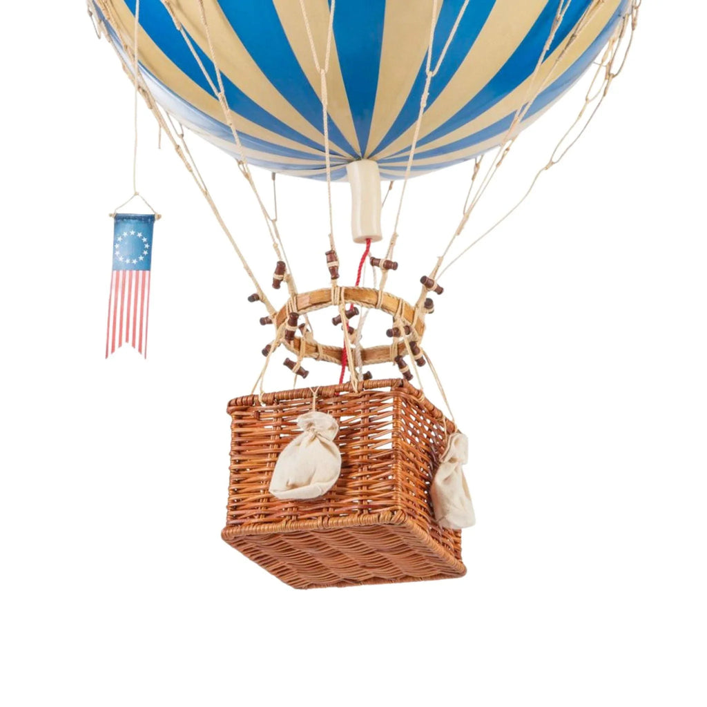 Large Blue & Gold Striped Hot Air Balloon Model - Little Loves Decor - The Well Appointed House