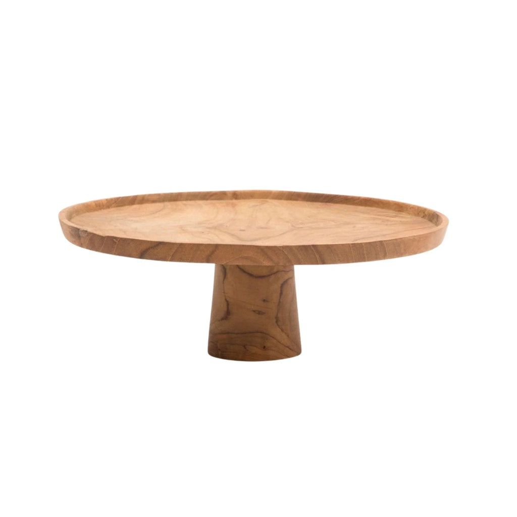 Large Cake Stands in Natural Teak - Serveware - The Well Appointed House