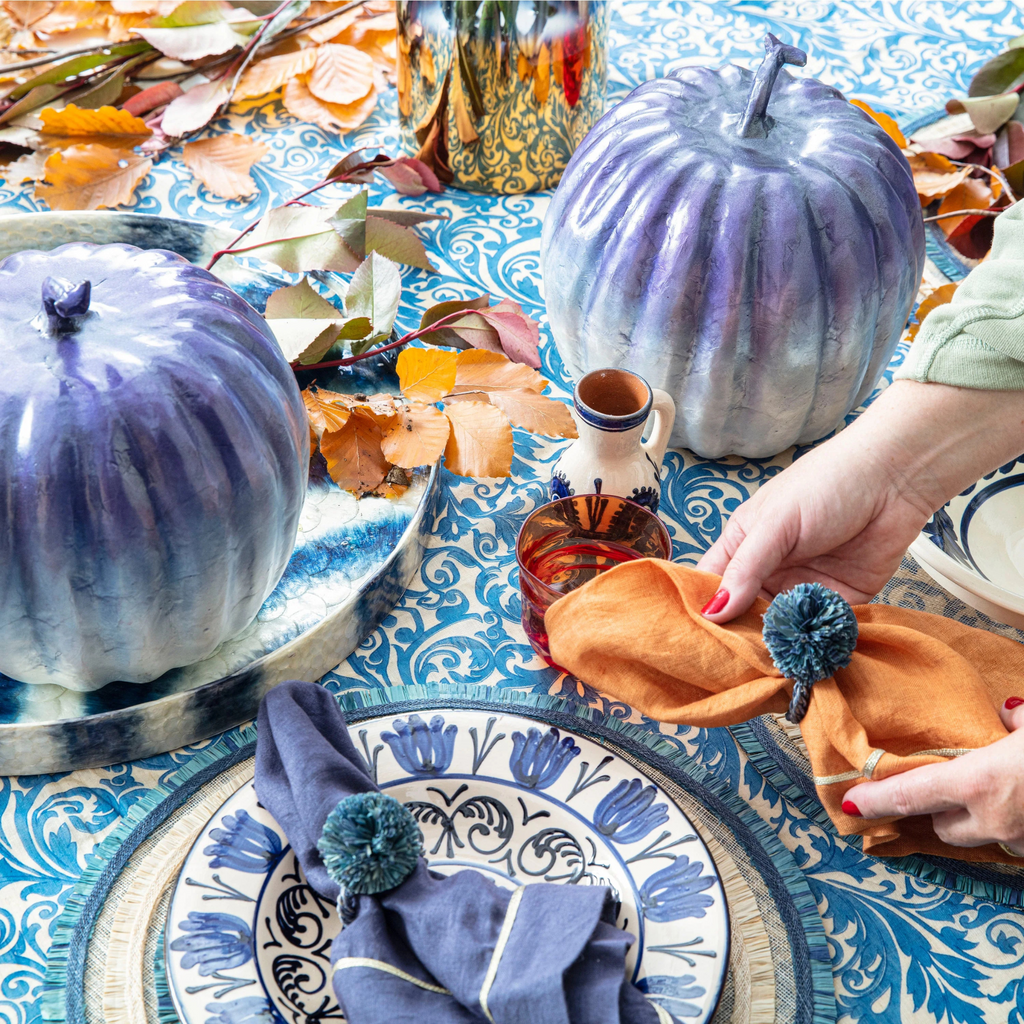 Large Capiz Pumpkin, Blue Ombre - The Well Appointed House