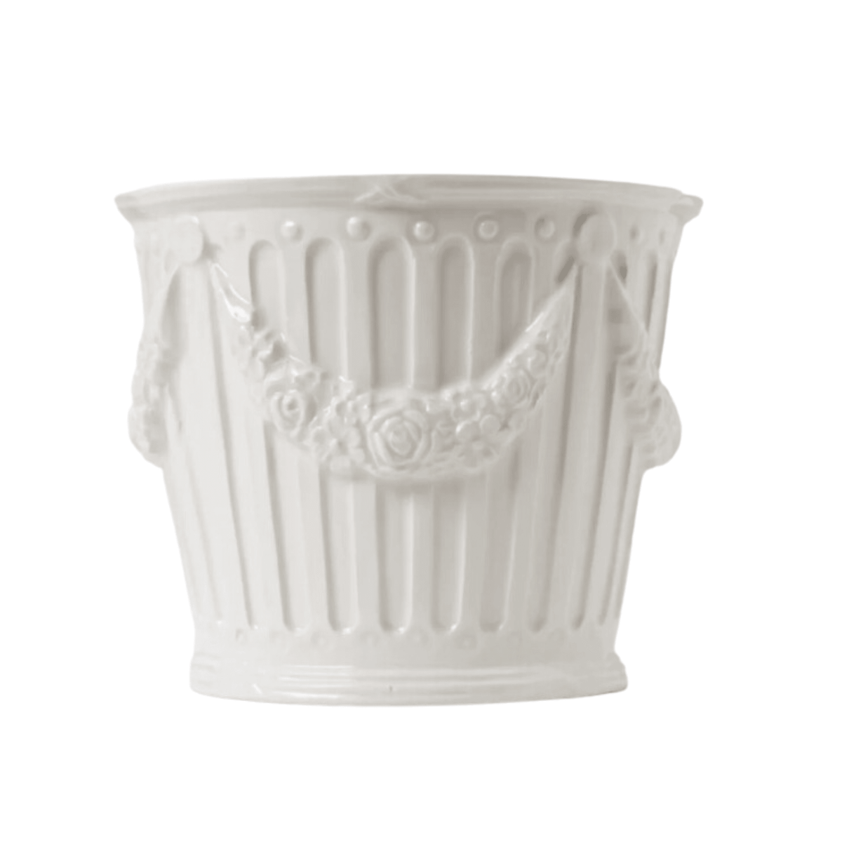 Large Cachepot Large Cream Garland Motif Cachepot – The Well Appointed House