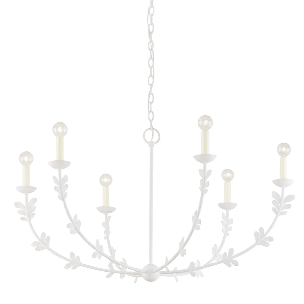 Large Florian Chandelier in White Gesso - Chandeliers & Pendants - The Well Appointed House