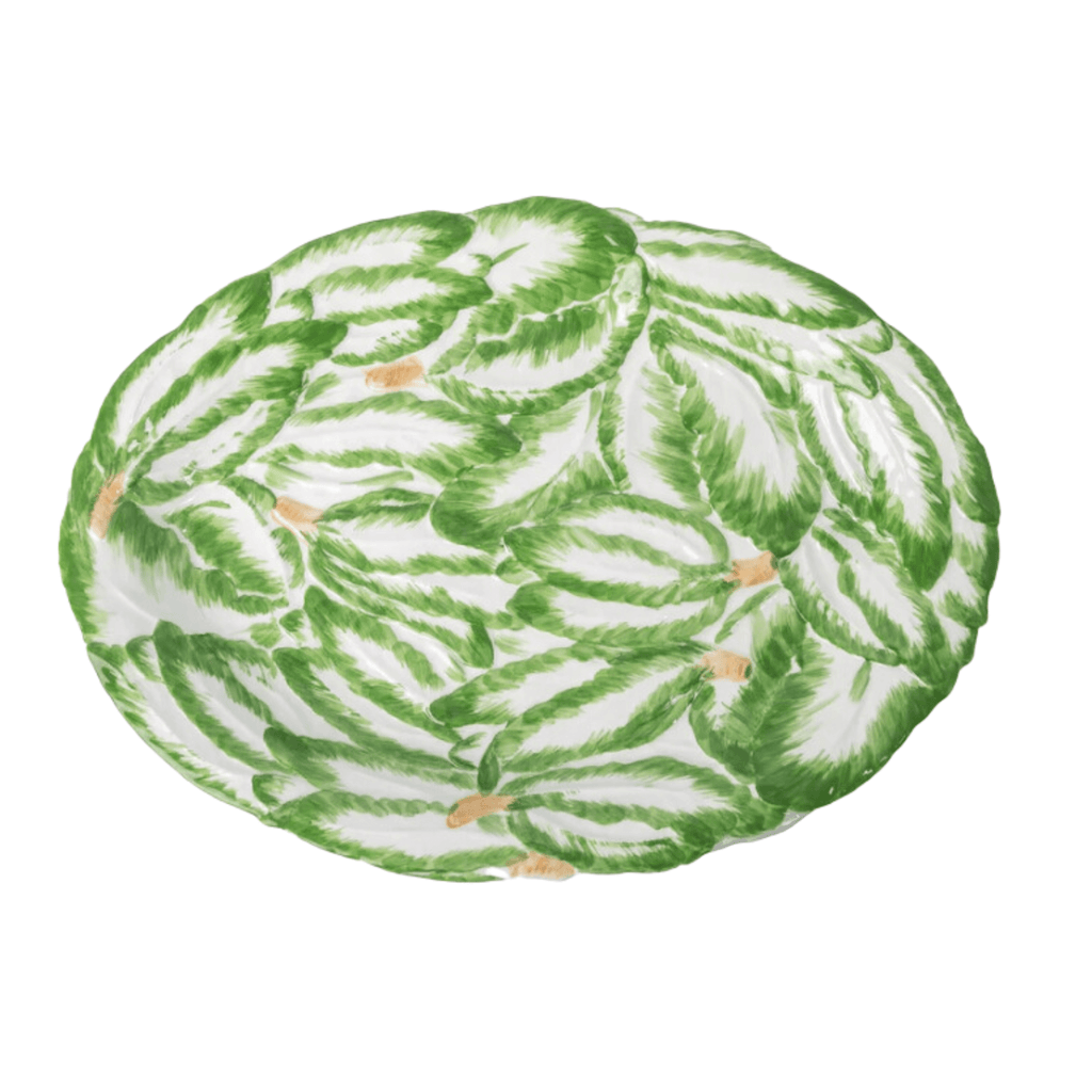 Large Green Ceramic Radish Platter - Trays & Serveware - The Well Appointed House