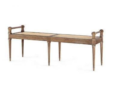 Large Hand Carved Paris Bench in Driftwood - Ottomans, Benches & Stools - The Well Appointed House
