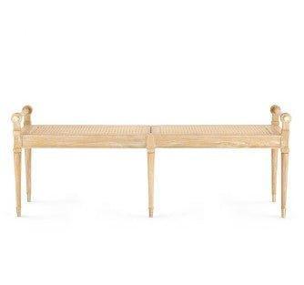 Large Hand Carved Paris Bench in Natural Finish – The Well Appointed House