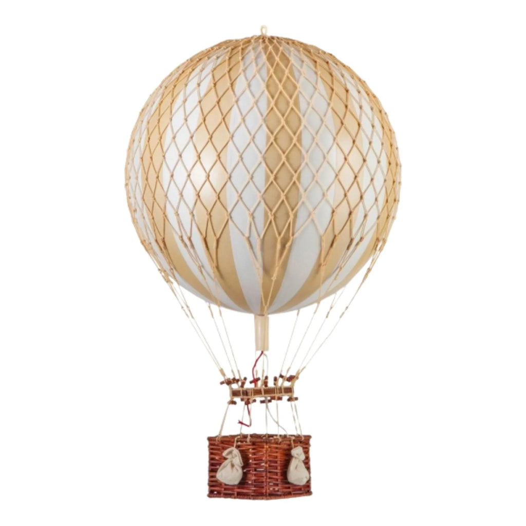 Large Ivory & Gold Striped Hot Air Balloon Model - Little Loves Decor - The Well Appointed House