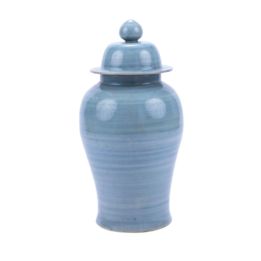 Large Lake Blue Porcelain Temple Jar - Vases & Jars - The Well Appointed House
