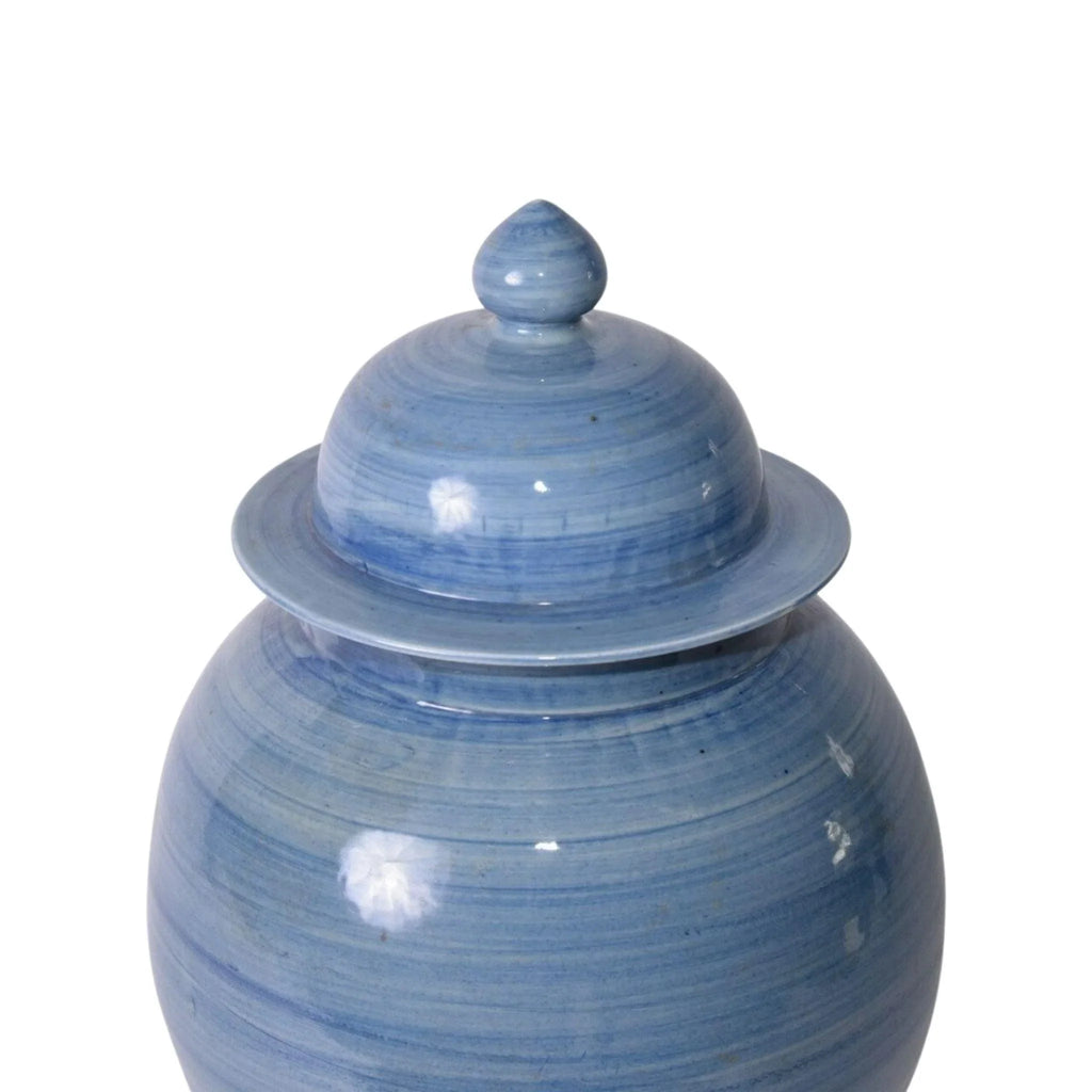 Large Lake Blue Porcelain Temple Jar - Vases & Jars - The Well Appointed House