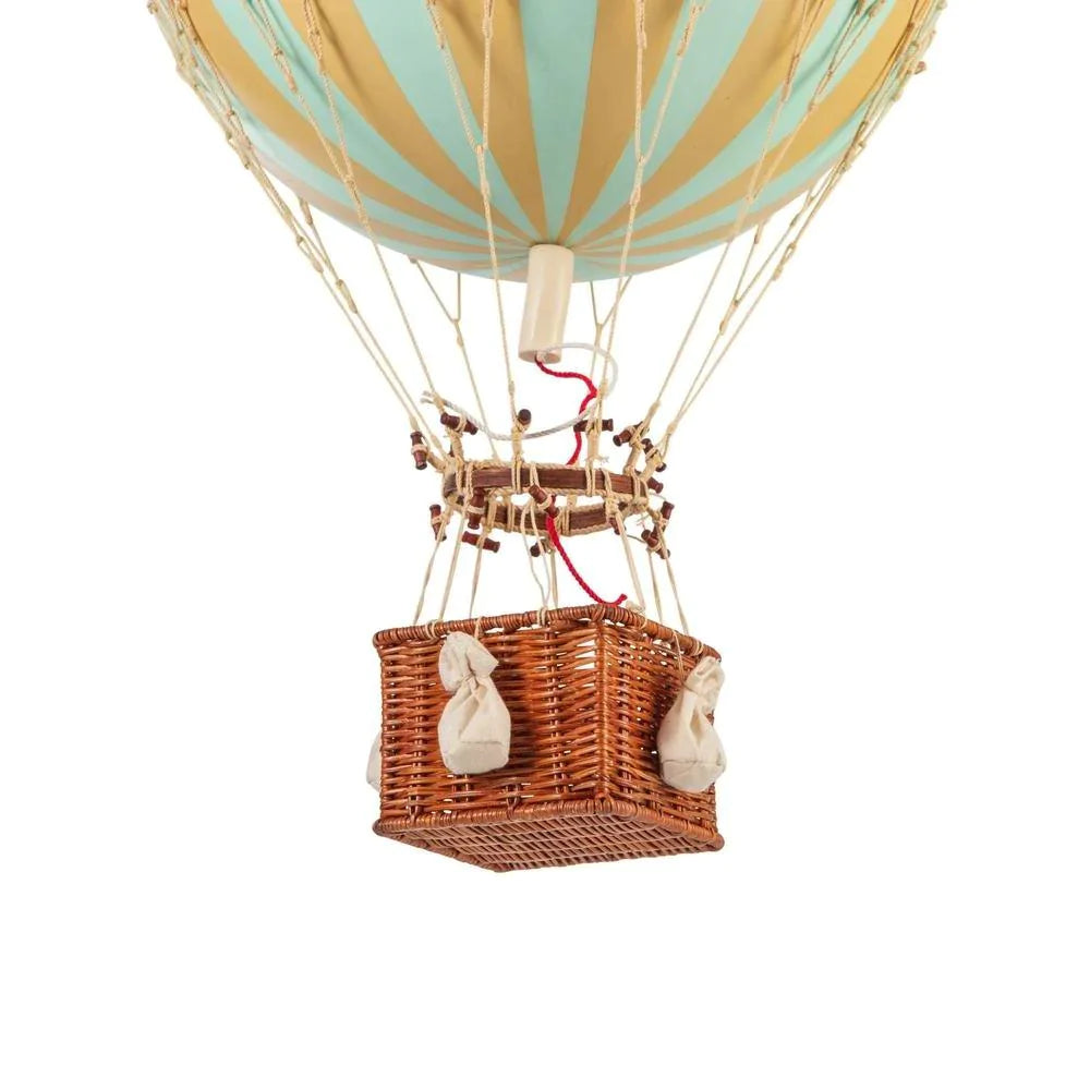Large Mint & Gold Striped Hot Air Balloon Model - Little Loves Decor - The Well Appointed House