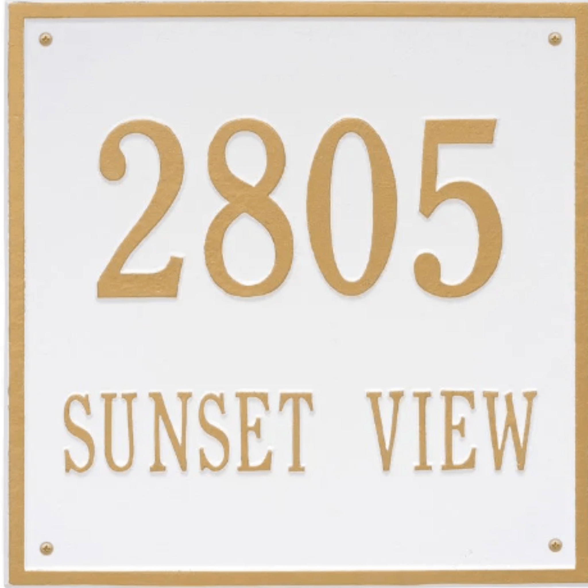 Large Personalized Square Two Line Address Wall Plaque– Available in M ...
